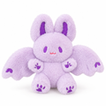 Lavender bat bunny plush charm with fluffy wings on a white background