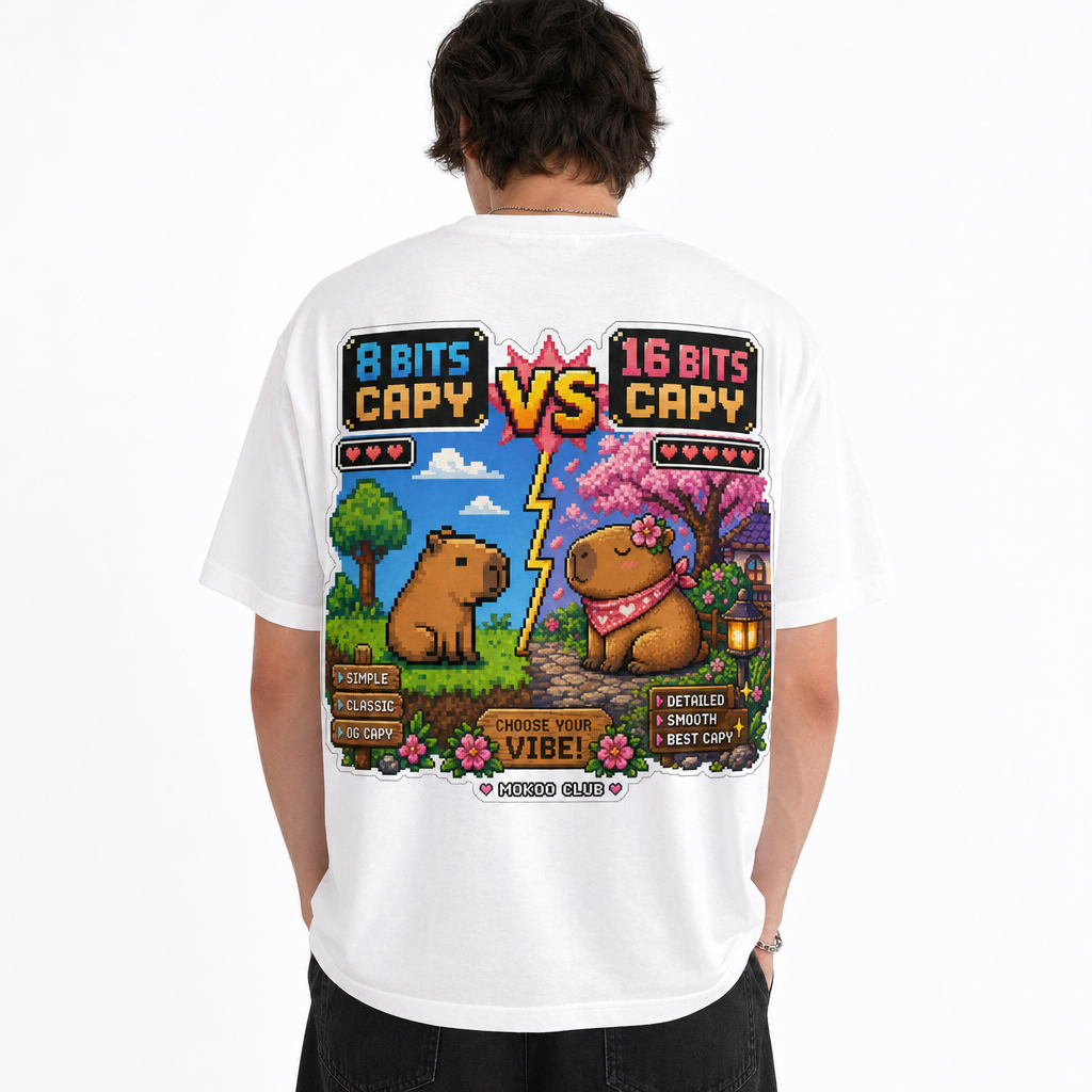 Happy Capy | 8 Bits vs 16 Bits Capy T-Shirt