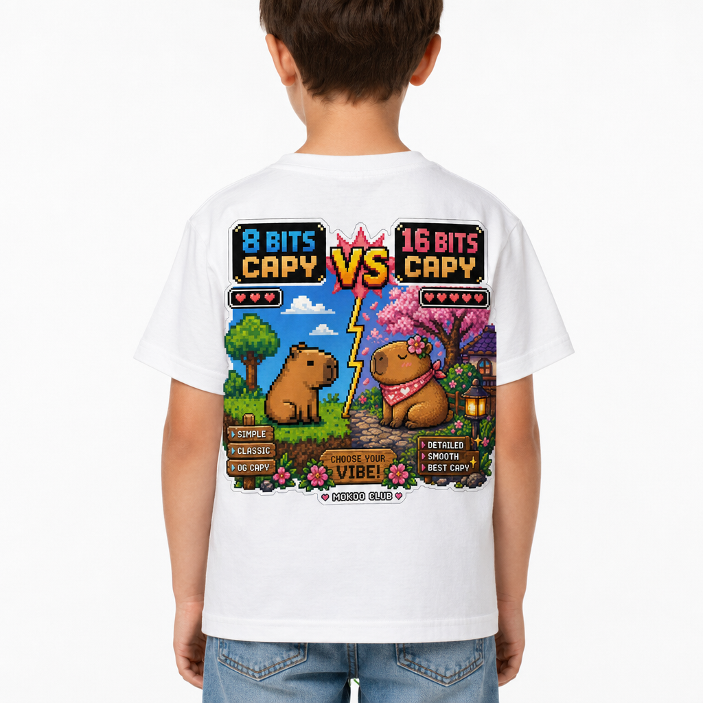 Happy Capy | 8 Bits vs 16 Bits Capy T-Shirt