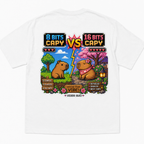 Happy Capy | 8 Bits vs 16 Bits Capy T-Shirt — capybara graphic tee by MOKOO