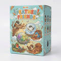 MOKOO Feather Friends blind box — the full box with the illustrated bird characters, on a light studio background