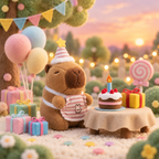 Mokoo Happy Capy Blind Box - Bday capybara with cake, balloons and presents