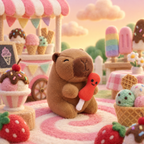 Mokoo Happy Capy Blind Box - Scoop capybara with a popsicle at the ice cream cart