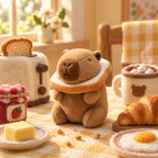 Mokoo Happy Capy Blind Box - Toasty capybara with bread at the breakfast table
