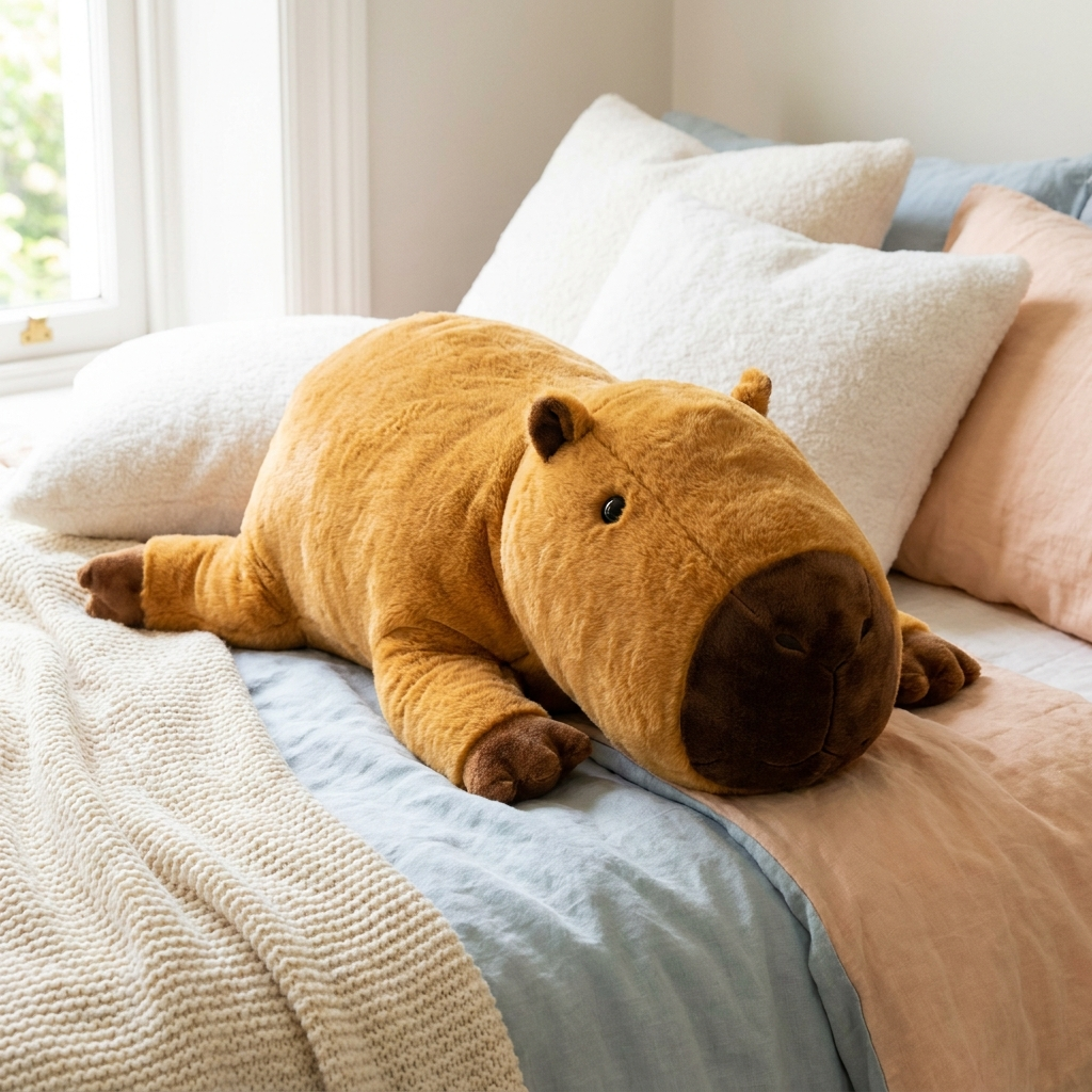 Giant Capybara Plush — front view of giant plush by MOKOO