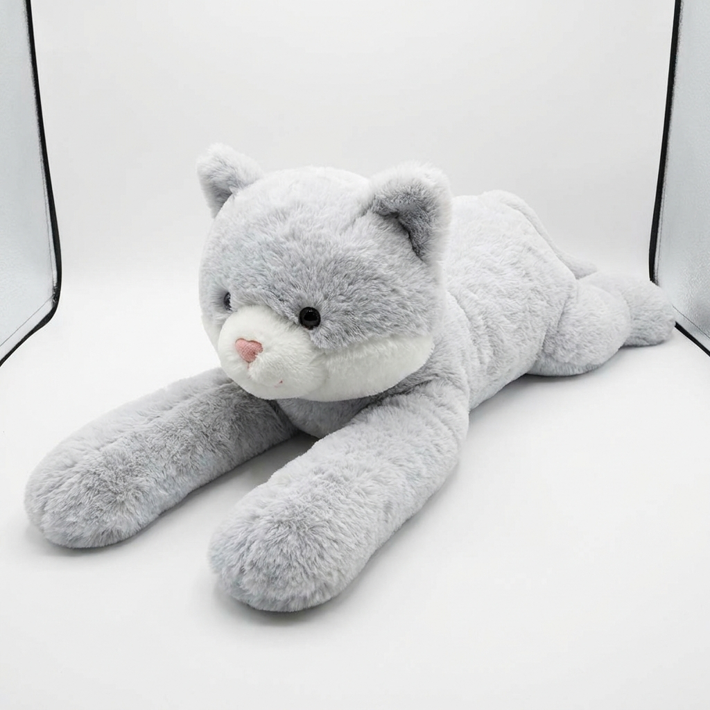 Giant Gray Cat Plush — premium 60cm stuffed animal by MOKOO