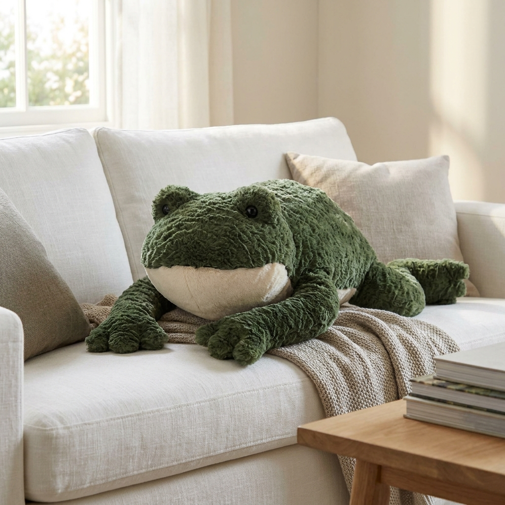 Giant Frog Plush — front view of giant plush by MOKOO