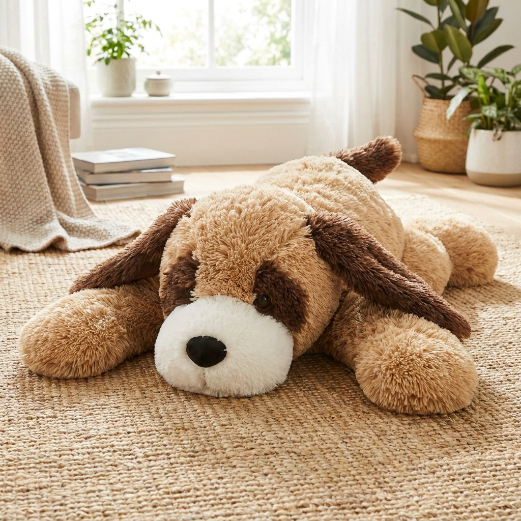 Giant Dog Plush — front view of giant plush by MOKOO