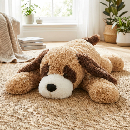 Giant Dog Plush — front view of giant plush by MOKOO