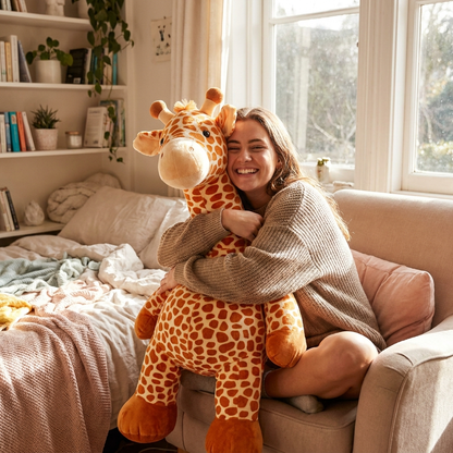 Giant Giraffe Plush — front view of giant plush by MOKOO