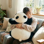 Giant Panda Plush — side view showing full size