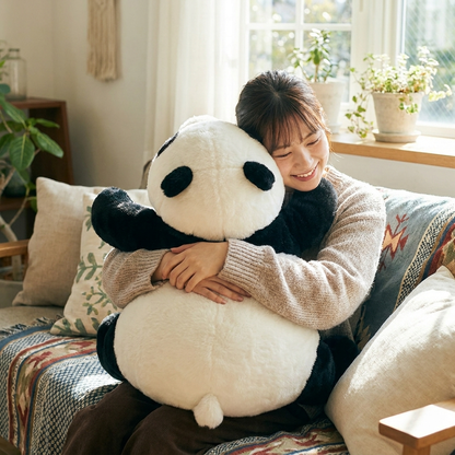 Giant Panda Plush — side view showing full size