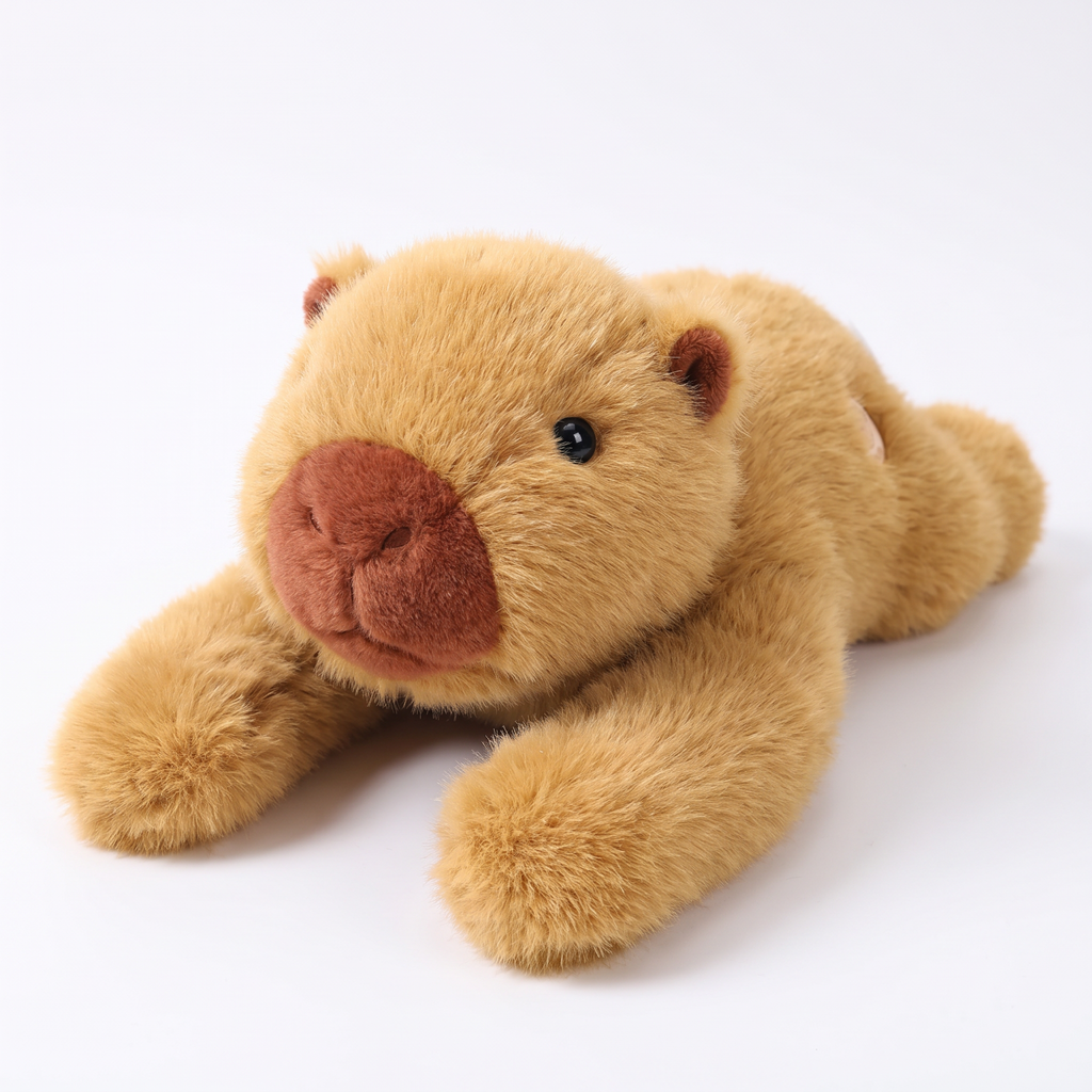 Weighted capybara plush with long arms on a white background